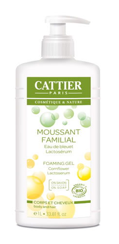 Cattier Moussant familial eau de bleuet/lactoserum bio 1l